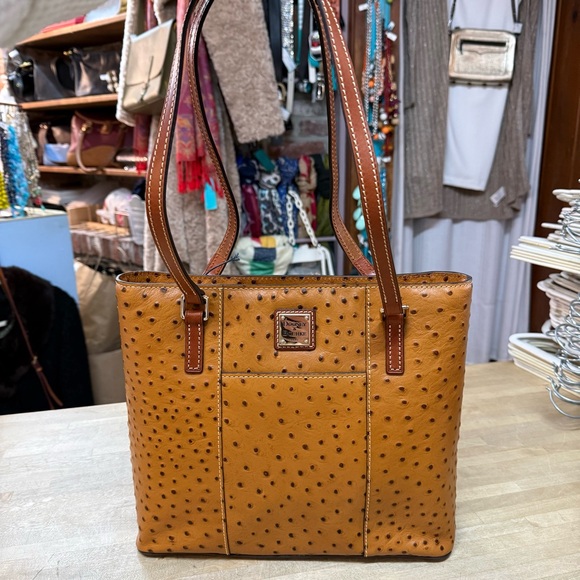 DOONEY & BOURKE Brown Ostrich Leather Lexington Tote NWT - Picture 2 of 8